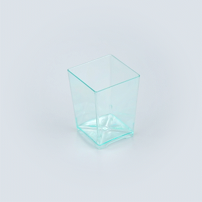Mini Serve 4 oz Square Seagreen Plastic Tall Quadrato Cup - 2" x 2" x 2 3/4" - 100 count box