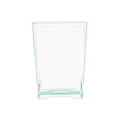 Mini Serve 4 oz Square Seagreen Plastic Tall Quadrato Cup - 2" x 2" x 2 3/4" - 100 count box