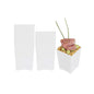 Mini Serve 4 oz Square White Plastic Tall Quadrato Cup - 2" x 2 3/4" x 2" - 100 count box