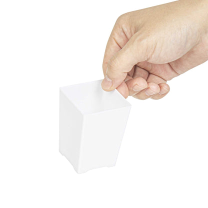 Mini Serve 4 oz Square White Plastic Tall Quadrato Cup - 2" x 2 3/4" x 2" - 100 count box