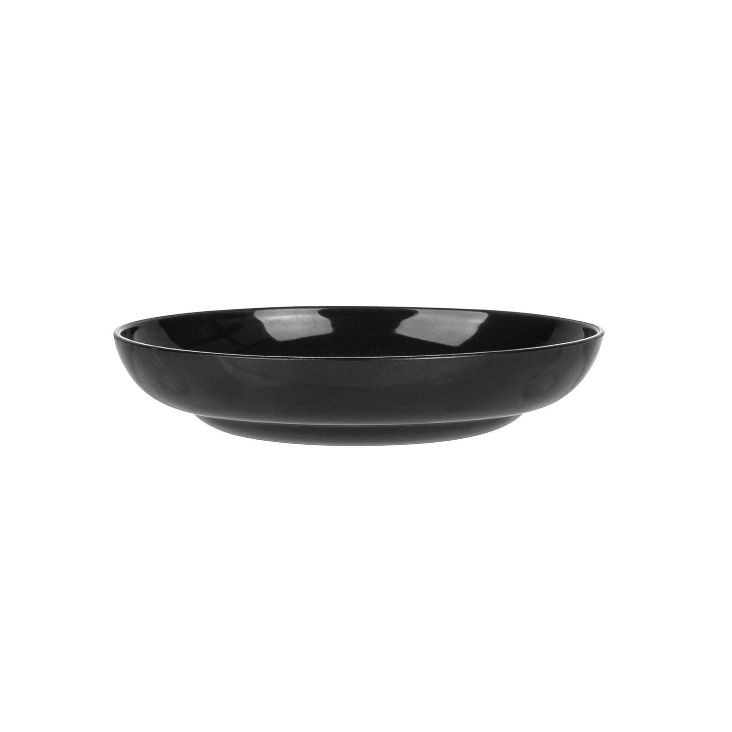 Mini Serve Round Black Plastic Mini Rotondo Plate - 3 1/4" x 3 1/4" x 3/4" - 100 count box