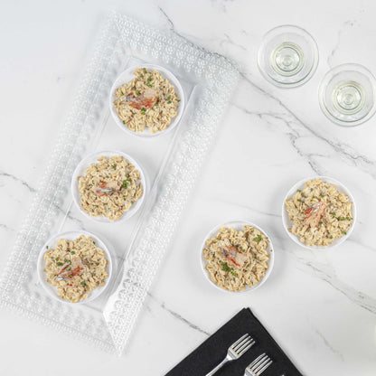 Mini Serve Round White Plastic Mini Rotondo Plate - 3 1/4" x 3 1/4" x 3/4" - 25 count box