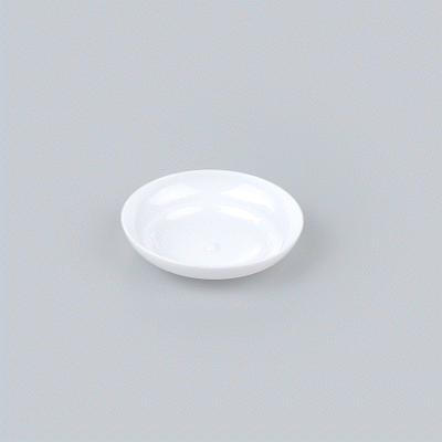 Mini Serve Round White Plastic Mini Rotondo Plate - 3 1/4" x 3 1/4" x 3/4" - 100 count box