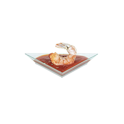 Mini Serve Seagreen Plastic Mini Triangolo Appetizer Plate - 4" x 2" - 100 count box