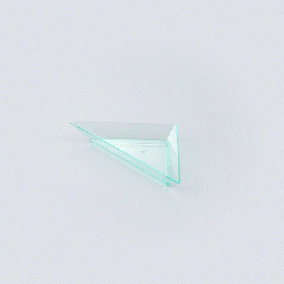 Mini Serve Seagreen Plastic Mini Triangolo Appetizer Plate - 4" x 2" - 100 count box