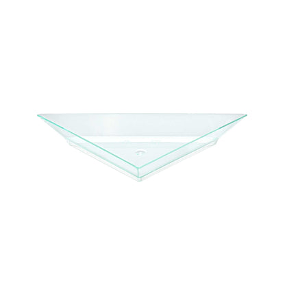 Mini Serve Seagreen Plastic Mini Triangolo Appetizer Plate - 4" x 2" - 100 count box