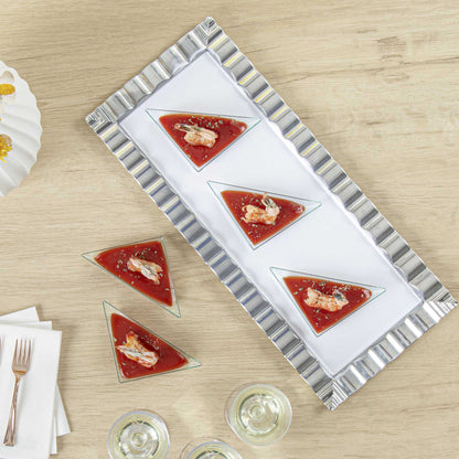 Mini Serve Seagreen Plastic Mini Triangolo Appetizer Plate - 4" x 2" - 100 count box