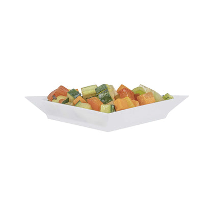 Mini Serve White Plastic Mini Triangolo Appetizer Plate - 4" x 2" - 100 count box