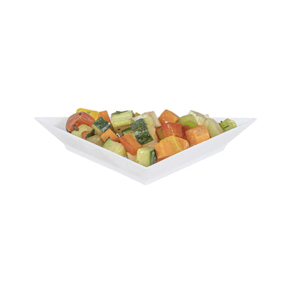 Mini Serve White Plastic Mini Triangolo Appetizer Plate - 4" x 2" - 100 count box