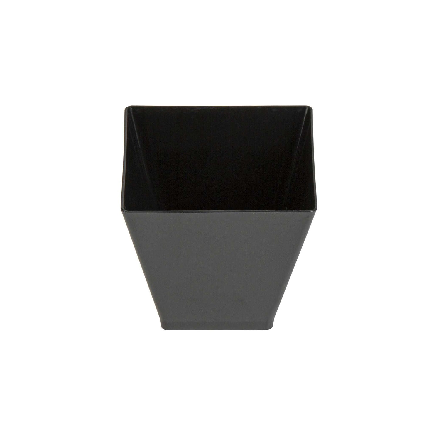 Mini Serve 2 oz Square Black Plastic Mini Kova Cup - 2" x 2" x 1 3/4" - 20 count box