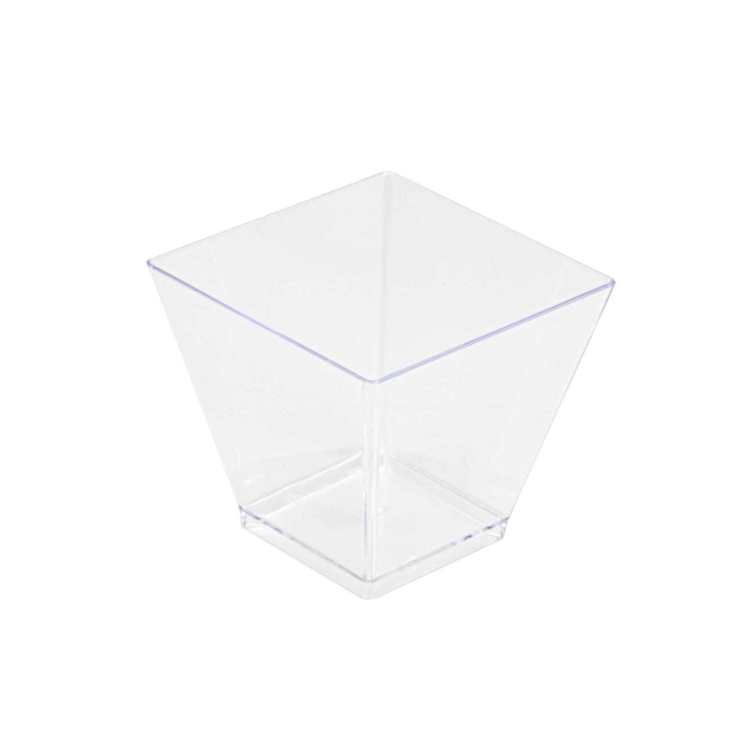 Mini Serve 2 oz Square Clear Plastic Mini Kova Cup - 2" x 2" x 1 3/4" - 20 count box