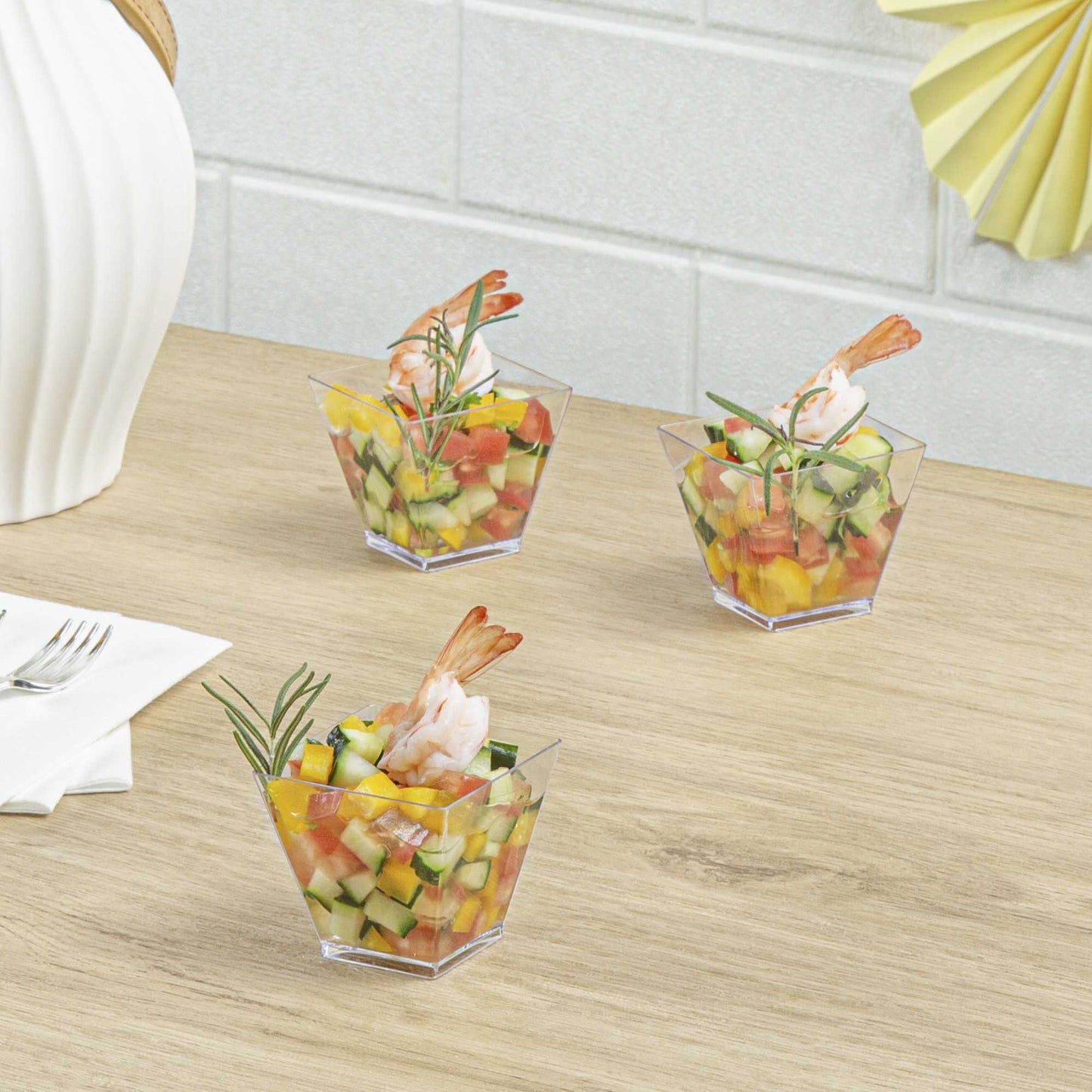 Mini Serve 2 oz Square Clear Plastic Mini Kova Cup - 2" x 2" x 1 3/4" - 300 count box