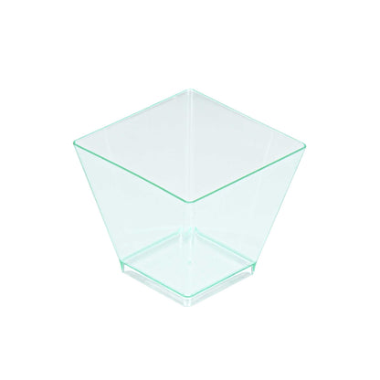 Mini Serve 2 oz Square Seagreen Plastic Mini Kova Cup - 2" x 2" x 1 3/4" - 100 count box