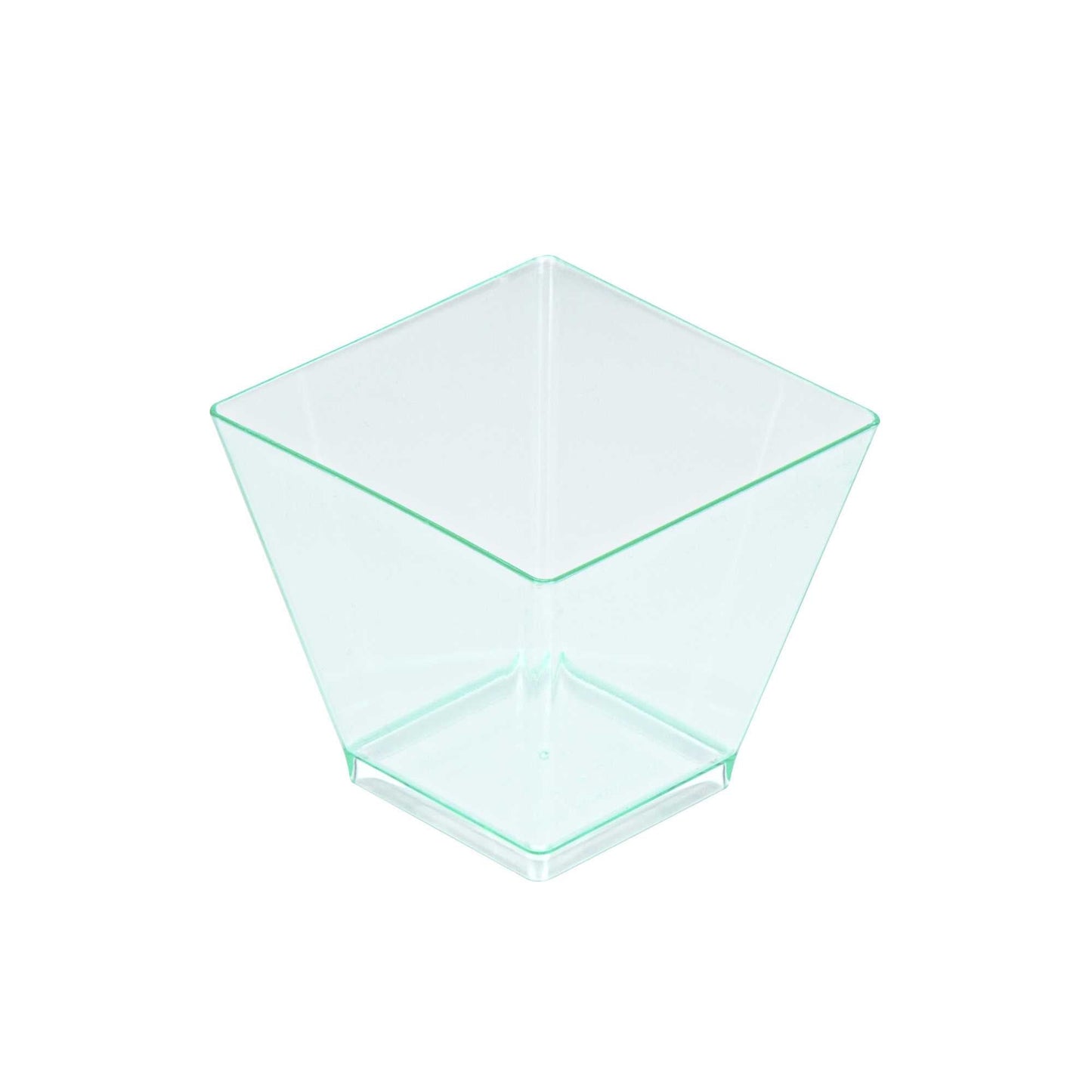 Mini Serve 2 oz Square Seagreen Plastic Mini Kova Cup - 2" x 2" x 1 3/4" - 20 count box