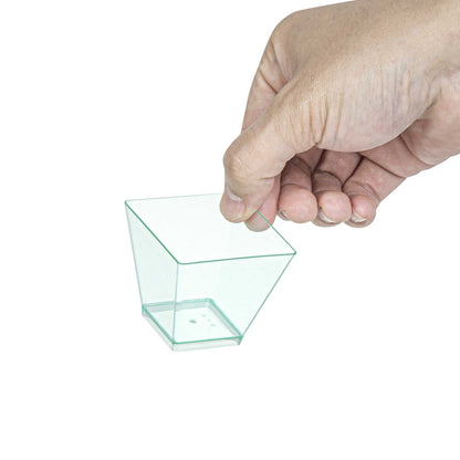 Mini Serve 2 oz Square Seagreen Plastic Mini Kova Cup - 2" x 2" x 1 3/4" - 20 count box