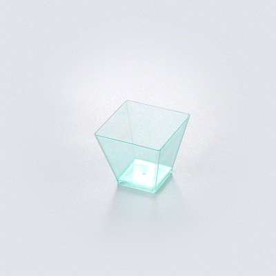 Mini Serve 2 oz Square Seagreen Plastic Mini Kova Cup - 2" x 2" x 1 3/4" - 100 count box