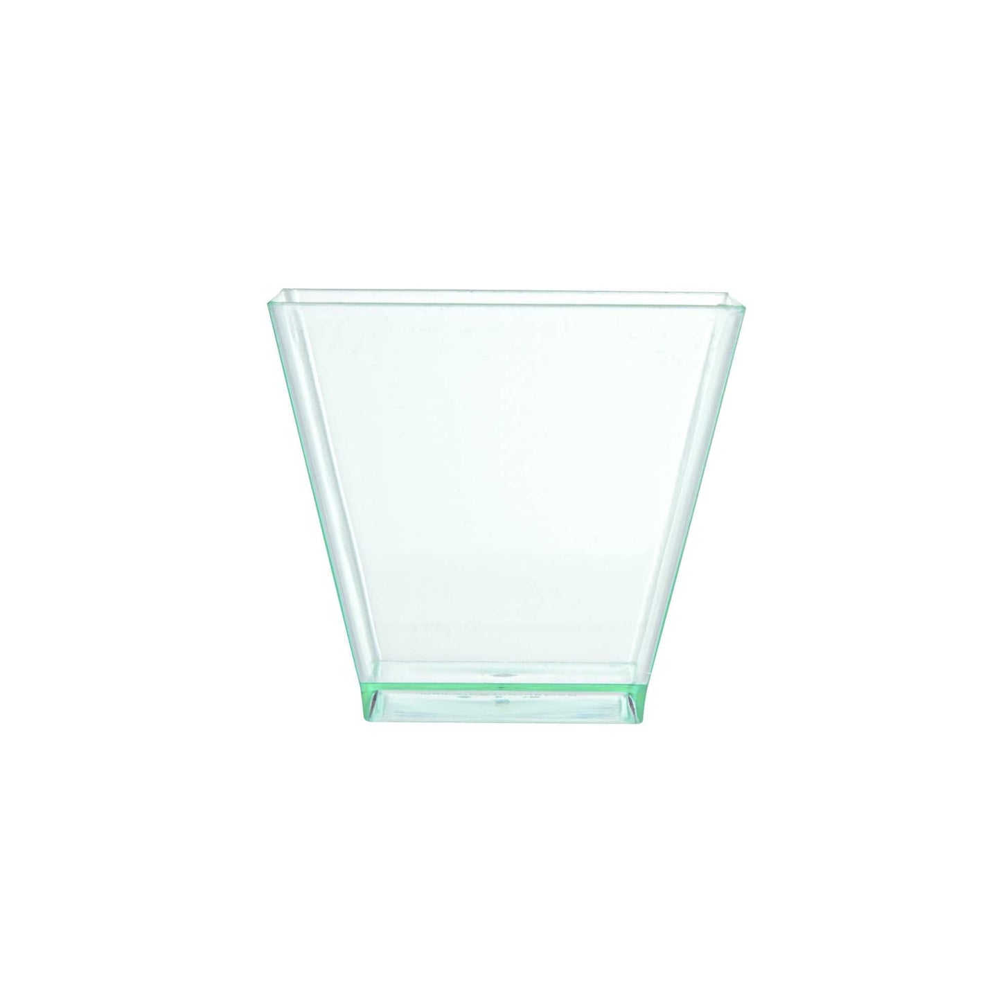 Mini Serve 2 oz Square Seagreen Plastic Mini Kova Cup - 2" x 2" x 1 3/4" - 100 count box