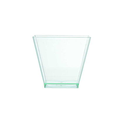 Mini Serve 2 oz Square Seagreen Plastic Mini Kova Cup - 2" x 2" x 1 3/4" - 100 count box