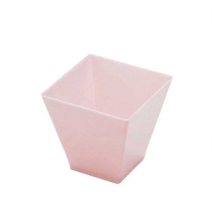 Mini Serve 2 oz Square Powder Pink Plastic Mini Kova Cup - Limited Edition - 2" x 2" x 1 3/4" - 100 count box