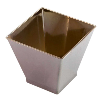 Mini Serve 2 oz Square Silver Plastic Mini Kova Cup - 2" x 2" x 1 3/4" - 100 count box