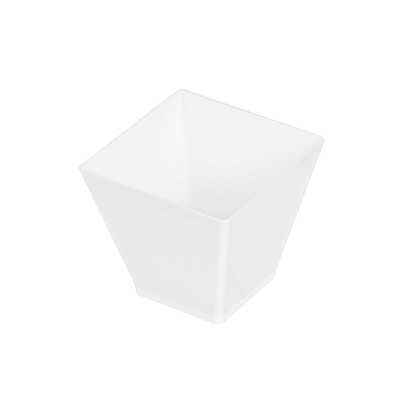 Mini Serve 2 oz Square White Plastic Mini Kova Cup - 2" x 2" x 1 3/4" - 20 count box