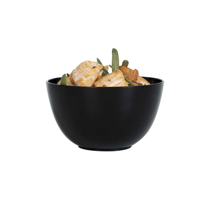 Mini Serve 4 oz Round Black Plastic Bodega Cup - 3" x 3" x 1 3/4" - 20 count box