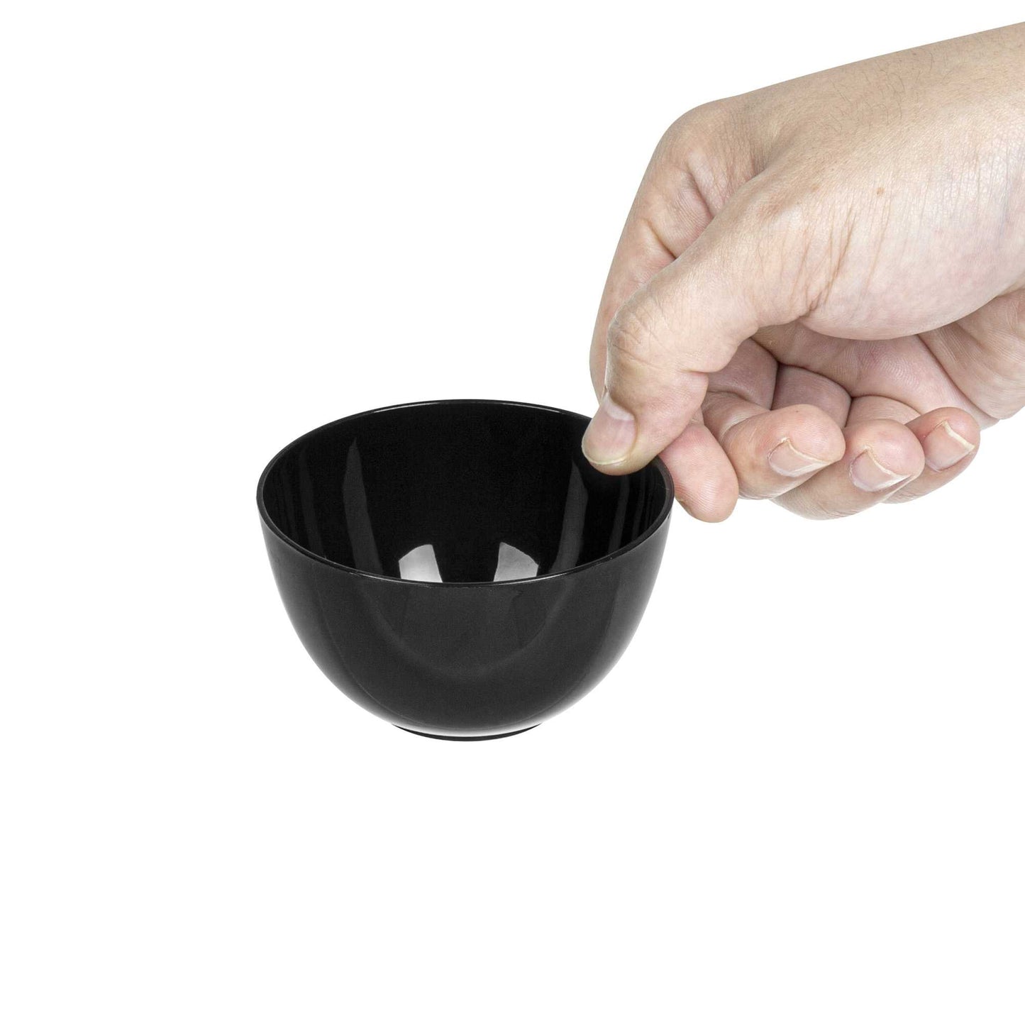 Mini Serve 4 oz Round Black Plastic Bodega Cup - 3" x 3" x 1 3/4" - 100 count box