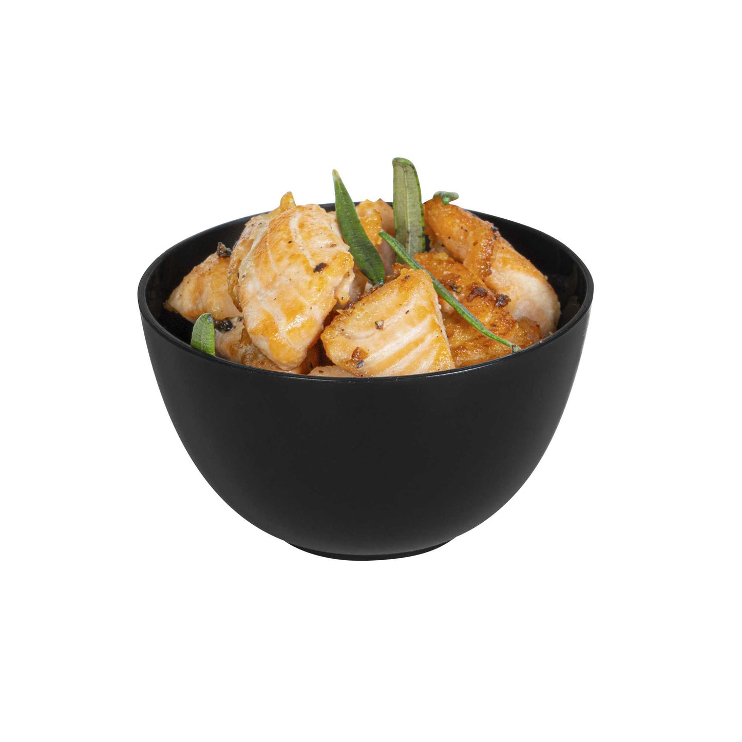 Mini Serve 4 oz Round Black Plastic Bodega Cup - 3" x 3" x 1 3/4" - 100 count box