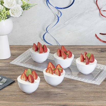Mini Serve 4 oz Round White Plastic Bodega Cup - 3" x 3" x 1 3/4" - 100 count box