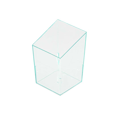 Mini Serve 3 oz Square Seagreen Plastic Incline Cup - 1 3/4" x 1 3/4" x 2 3/4" - 100 count box