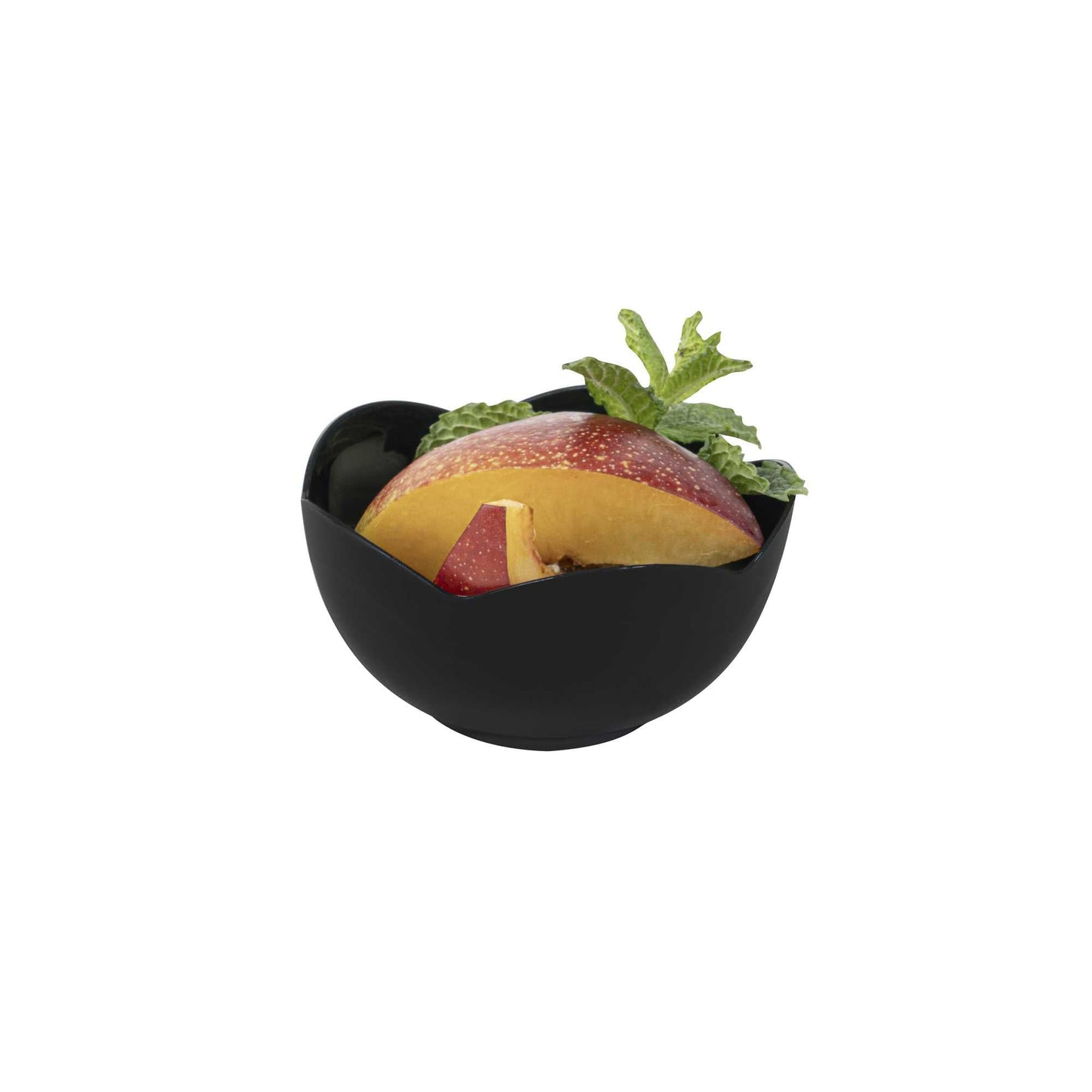 Mini Serve 2 oz Round Black Plastic Le Fleur Cup - 2 1/4" x 1 1/2" x 1 1/4" - 100 count box