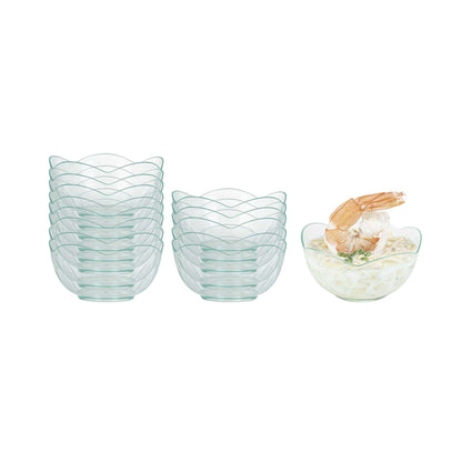 Mini Serve 2 oz Round Seagreen Plastic Le Fleur Cup - 2 1/4" x 1 1/2" x 1 1/4" - 100 count box
