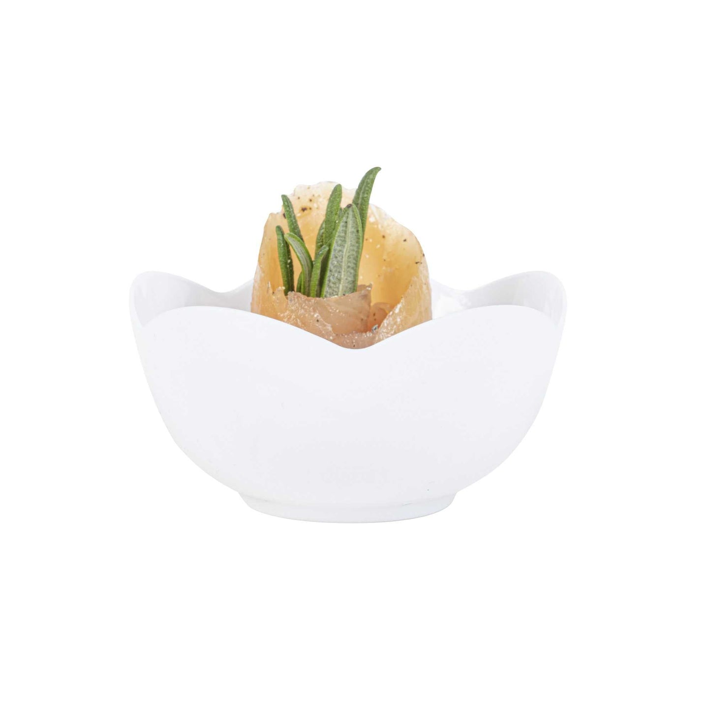 Mini Serve 2 oz Round White Plastic Le Fleur Cup - 2 1/4" x 1 1/2" x 1 1/4" - 100 count box