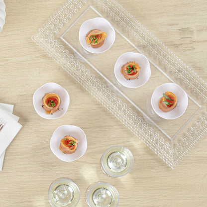 Mini Serve 2 oz Round White Plastic Le Fleur Cup - 2 1/4" x 1 1/2" x 1 1/4" - 100 count box