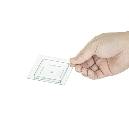 Mini Serve Square Seagreen Plastic Mini Edge Plate - 2 3/4" x 2 3/4" - 100 count box