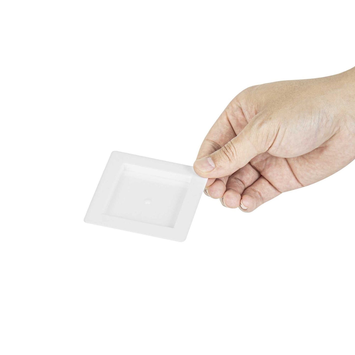 Mini Serve Square White Plastic Mini Edge Plate - 2 3/4" x 2 3/4" - 25 count box