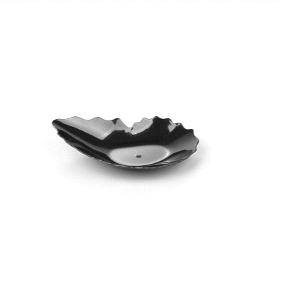 Mini Serve Black Plastic Mini Coquille Plate - 3 1/4" x 3 1/4" x 1/2" - 100 count box