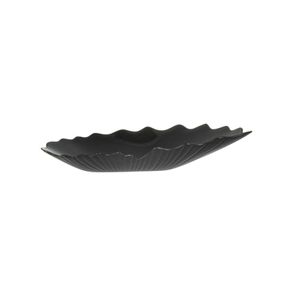 Mini Serve Black Plastic Mini Coquille Plate - 3 1/4" x 3 1/4" x 1/2" - 100 count box
