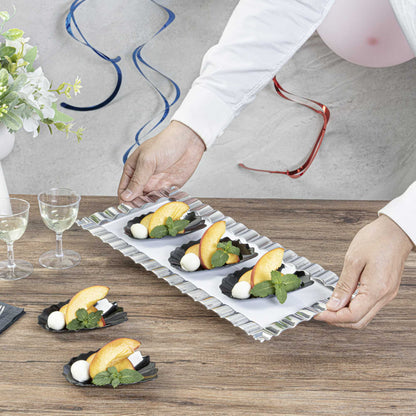 Mini Serve Black Plastic Mini Coquille Plate - 3 1/4" x 3 1/4" x 1/2" - 100 count box