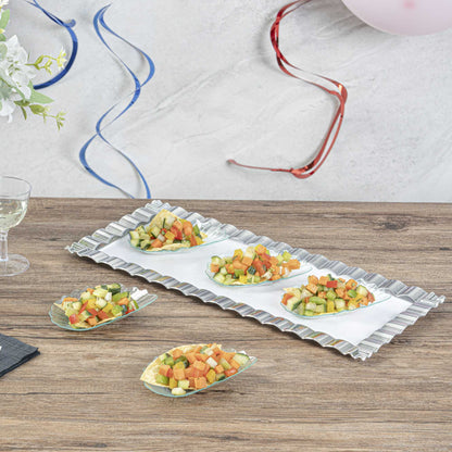 Mini Serve Seagreen Plastic Mini Coquille Plate - 3 1/4" x 3 1/4" x 1/2" - 100 count box