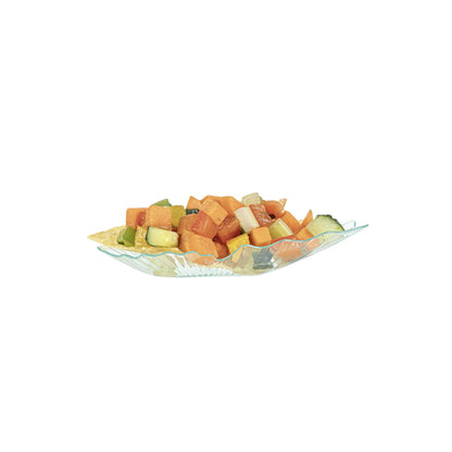 Mini Serve Seagreen Plastic Mini Coquille Plate - 3 1/4" x 3 1/4" x 1/2" - 100 count box