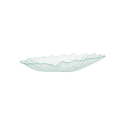 Mini Serve Seagreen Plastic Mini Coquille Plate - 3 1/4" x 3 1/4" x 1/2" - 100 count box