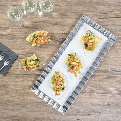 Mini Serve Seagreen Plastic Mini Coquille Plate - 3 1/4" x 3 1/4" x 1/2" - 100 count box