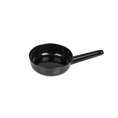 Mini Serve 1 oz Round Black Plastic Mini Sauce Pan - 3 1/4" x 2" x 1/2" - 100 count box