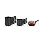 Mini Serve 1 oz Round Black Plastic Mini Sauce Pan - 3 1/4" x 2" x 1/2" - 100 count box