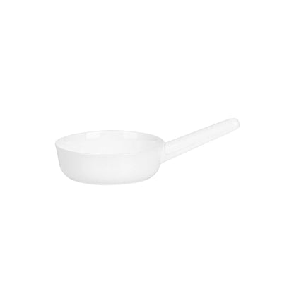 Mini Serve 1 oz Round White Plastic Mini Sauce Pan - 3 1/4" x 2" x 1/2" - 100 count box