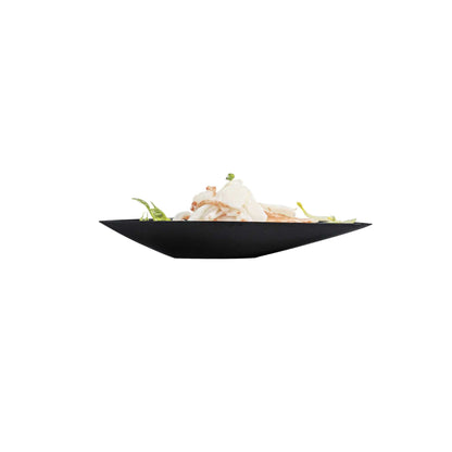 Mini Serve Diamond Black Plastic Canoe Dish - 5" x 1 1/2" x 3/4" - 100 count box