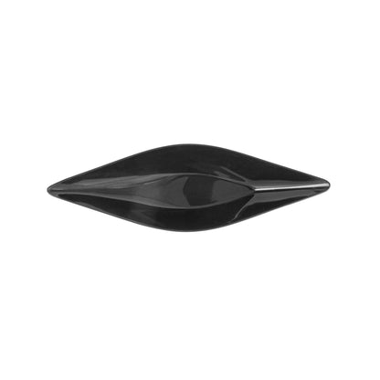 Mini Serve Diamond Black Plastic Canoe Dish - 5" x 1 1/2" x 3/4" - 100 count box