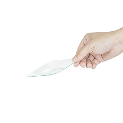 Mini Serve Diamond Seagreen Plastic Canoe Dish - 5" x 1 1/2" x 3/4" - 100 count box