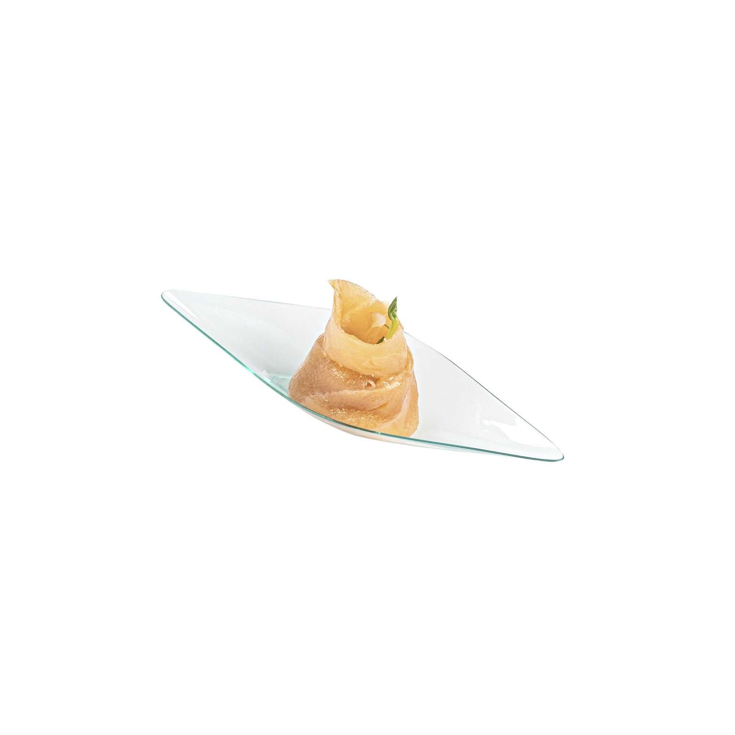 Mini Serve Diamond Seagreen Plastic Canoe Dish - 5" x 1 1/2" x 3/4" - 100 count box